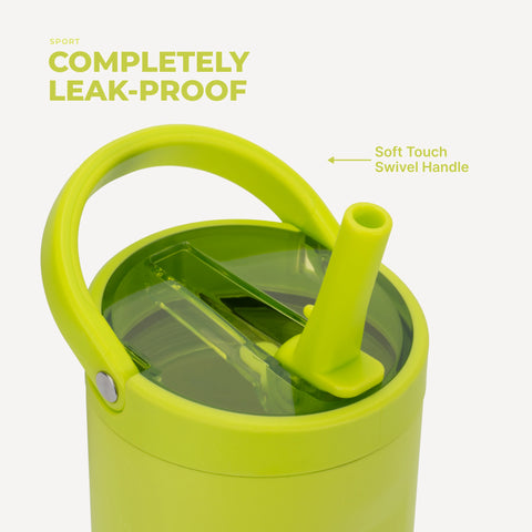 Sport 20oz | Insulated Water Bottle, Leakproof Flip Straw – Lemon Lime