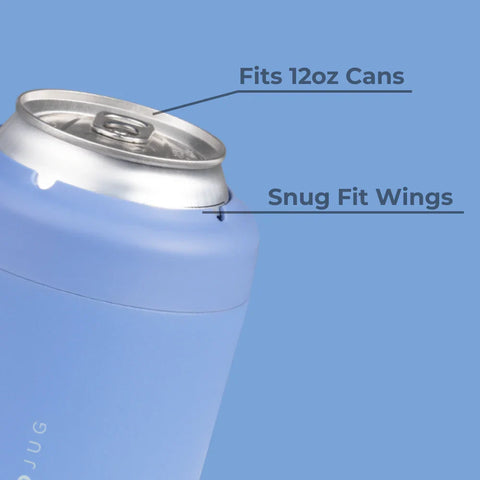 Can Cooler 12oz | 2-in-1 Insulated Standard Can Cooler, Screw-Top Lock – Light Blue