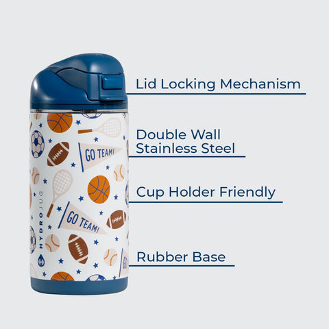 Ease2o 14oz | Leakproof 2-in-1 Kids Water Bottle with Straw & Chug Spout – All Stars