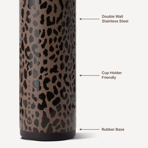 Ease2o 24oz | 2-in-1 Water Bottle with Soft Straw & Chug Spout – Brown Leopard