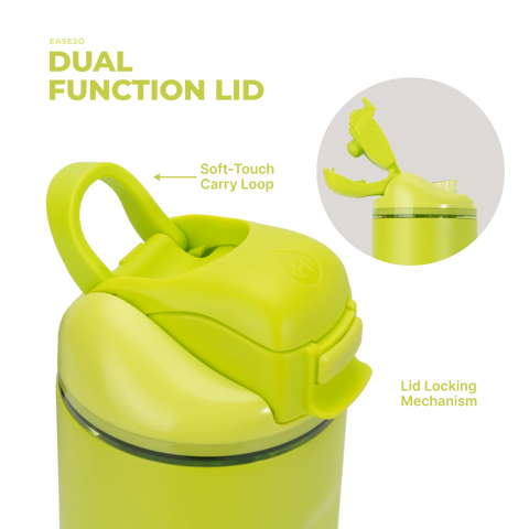 Ease2o 24oz | 2-in-1 Water Bottle with Soft Straw & Chug Spout – Lemon Lime