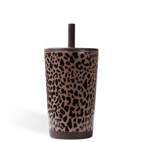 Everyday Tumbler 14oz | Ceramic-Lined Spill-Free Kids Tumbler – Brown Leopard