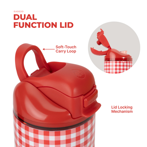 Ease2o 14oz | Leakproof 2-in-1 Kids Water Bottle with Straw & Chug Spout – Summer Picnic