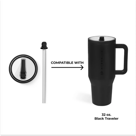 Removable Traveler Lid 32oz | Easy-Clean Flip Straw, Leakproof