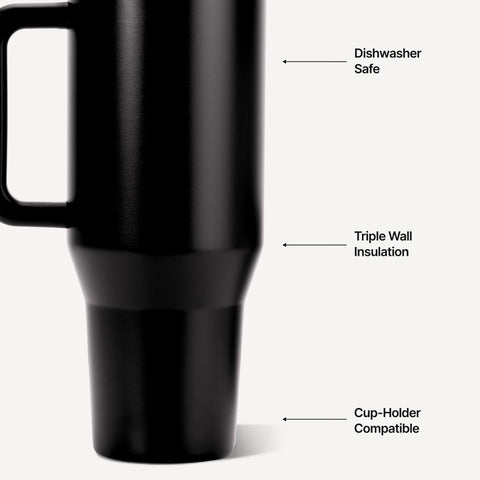 Traveler 40oz | All-Day Insulated Tumbler with Handle – Black