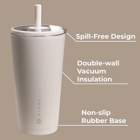 Everyday Tumbler 20oz | Ceramic-Lined Insulated Tumbler with Straw – Linen