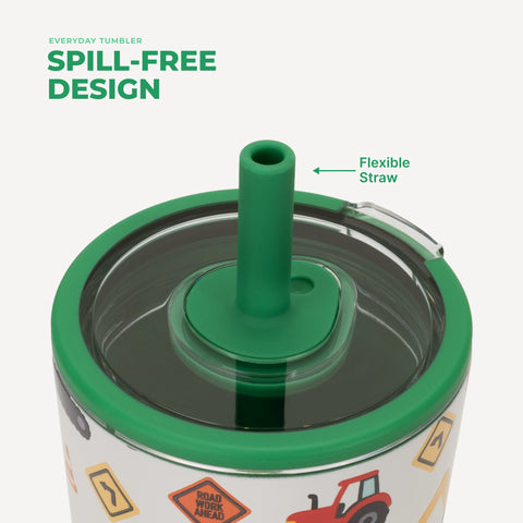 Everyday Tumbler 14oz | Ceramic-Lined Spill-Free Kids Tumbler – Under Construction