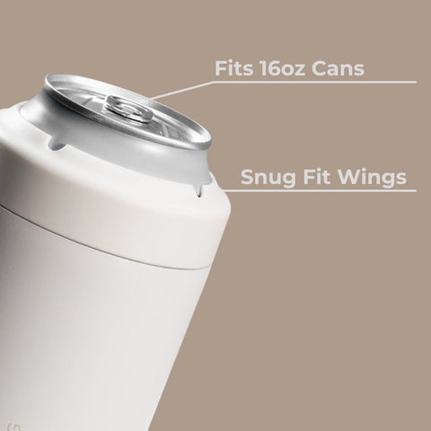 Can Cooler 16oz | 2-in-1 Insulated Tallboy Can Cooler, Screw-Top Lock – Linen