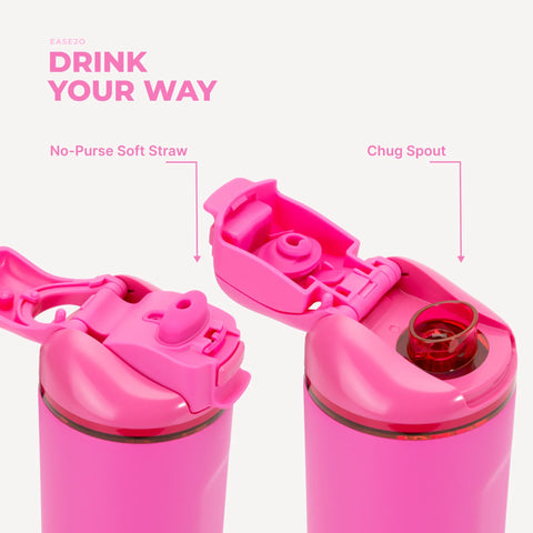 Ease2o 32oz | Compact Water Bottle with Straw & Chug Spout – Razzle