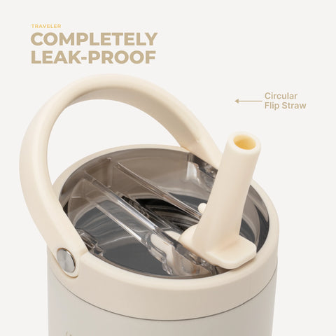 Sport 20oz | Insulated Water Bottle, Leakproof Flip Straw – Cream