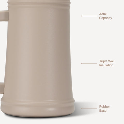 Stein 32oz | Ceramic-Lined Insulated Beer Stein – Dune