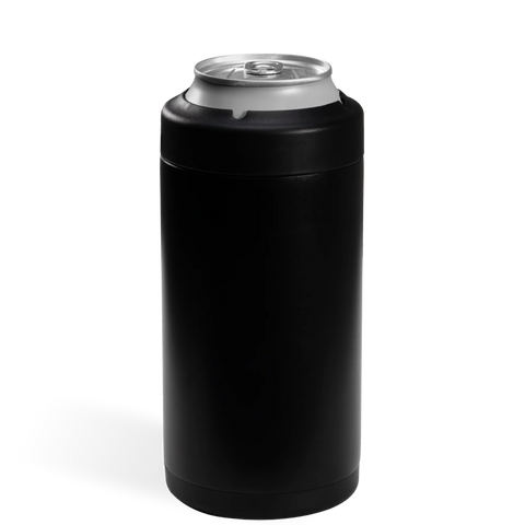 Can Cooler 16oz | 2-in-1 Insulated Tallboy Can Cooler, Screw-Top Lock – Black