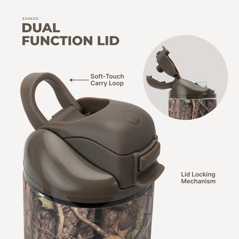 Ease2o 40oz | Dual-Function Water Bottle with Straw & Chug Spout – Woodland