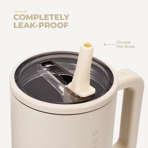 Traveler 32oz | Leakproof Insulated Tumbler with Handle – Cream