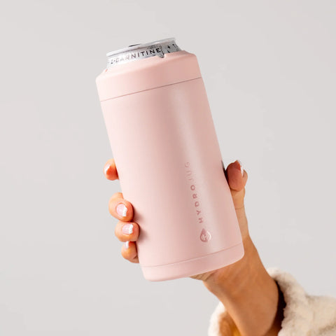 Can Cooler 16oz | 2-in-1 Insulated Tallboy Can Cooler, Screw-Top Lock – Dusty Rose