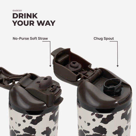 Ease2o 24oz | 2-in-1 Water Bottle with Soft Straw & Chug Spout – Frontierr