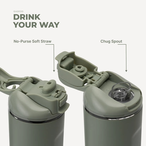 Ease2o 32oz | Compact Water Bottle with Straw & Chug Spout – Courtyard
