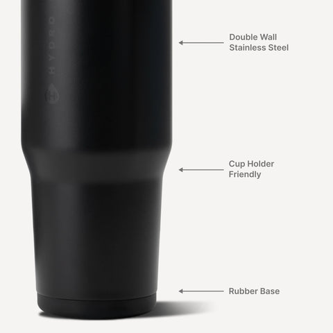 Ease2o 32oz | Compact Water Bottle with Straw & Chug Spout – Black