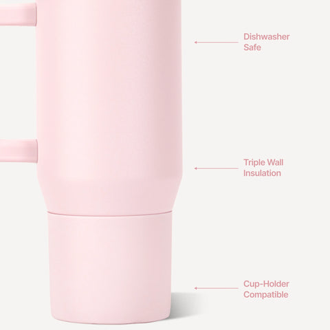 Traveler 20oz | Compact Insulated Tumbler with Handle – Pink Sand