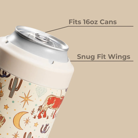 Can Cooler 16oz | 2-in-1 Insulated Tallboy Can Cooler, Screw-Top Lock – Rodeo