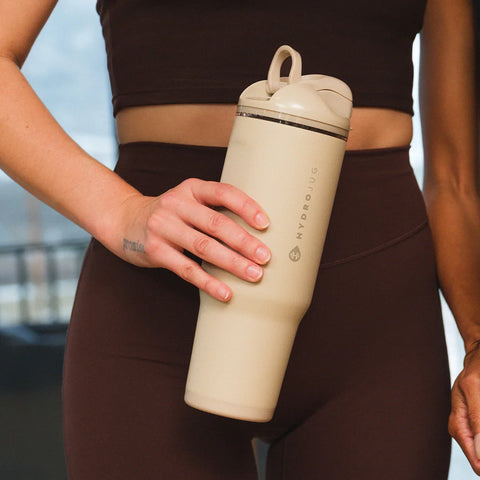 Ease2o 32oz | Compact Water Bottle with Straw & Chug Spout – Dune