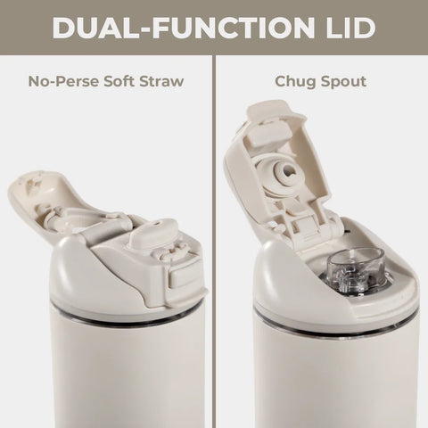 Ease2o 32oz | Compact Water Bottle with Straw & Chug Spout – Linen