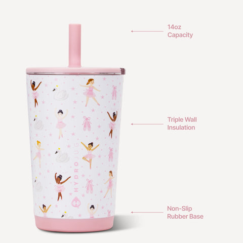 Everyday Tumbler 14oz | Ceramic-Lined Spill-Free Kids Tumbler – Ballerina