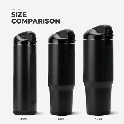 Ease2o 32oz | Compact Water Bottle with Straw & Chug Spout – Black