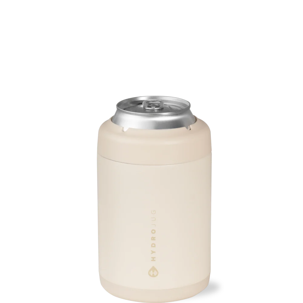 Can Cooler 12oz | 2-in-1 Insulated Standard Can Cooler, Screw-Top Lock – Cream