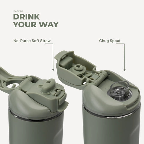 Ease2o 40oz | Dual-Function Water Bottle with Straw & Chug Spout – Courtyard