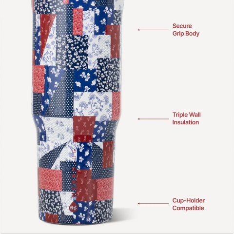 Sport 32oz | Leakproof Insulated Water Bottle, Workout & Hike – Quilted Americana