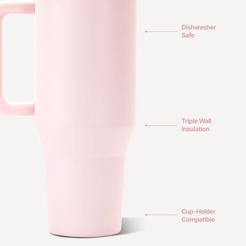 Traveler 40oz | All-Day Insulated Tumbler with Handle – Pink Sand