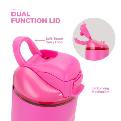 Ease2o 24oz | 2-in-1 Water Bottle with Soft Straw & Chug Spout – Razzle